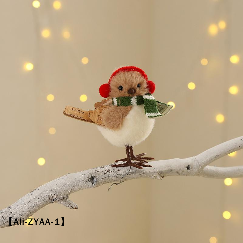 【A】Christmas Plush Bird Orname - Santa Hat Plush 评论和价格